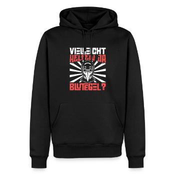 Vielleicht helfen ja Blutegel - Pestdoktor - Männer Premium Bio Hoodie - Schwarz - Vorne - Nico (187cm)