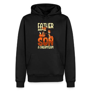 Das Dreamteam - Vater und Sohn - Männer Premium Bio Hoodie - Schwarz - Vorne - Nico (187cm)