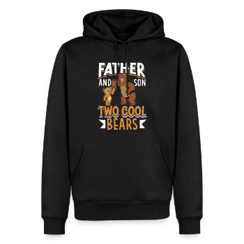 Coole Bären - Vater und Sohn - Männer Premium Bio Hoodie - Schwarz - Vorne - Nico (187cm)