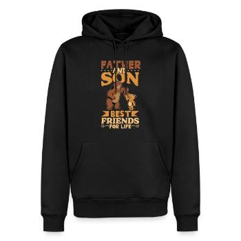 Freunde fürs Leben - Vater und Sohn - Männer Premium Bio Hoodie - Schwarz - Vorne - Nico (187cm)