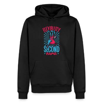 Flamingo beim Aerial Silks - Männer Premium Bio Hoodie - Schwarz - Vorne - Nico (187cm)