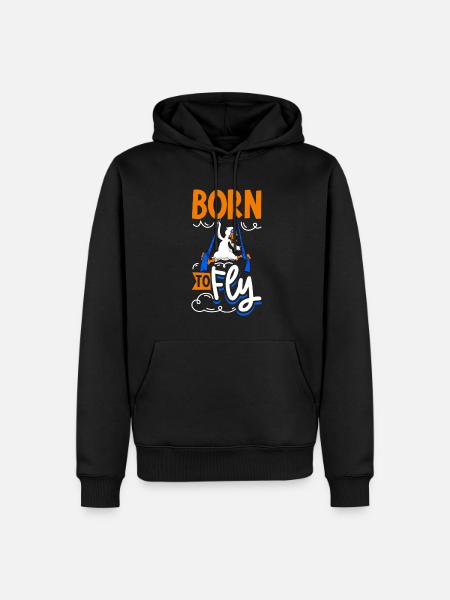 Swan at Aerial Silks - Men’s Premium Organic Hoodie - black