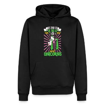 Einhorn - I really love Aerial Silks - Männer Premium Bio Hoodie - Schwarz - Vorne - Nico (187cm)