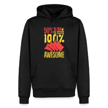 50 Prozent Bier - 50 Prozent Cornhole - Männer Premium Bio Hoodie - Schwarz - Vorne - Nico (187cm)