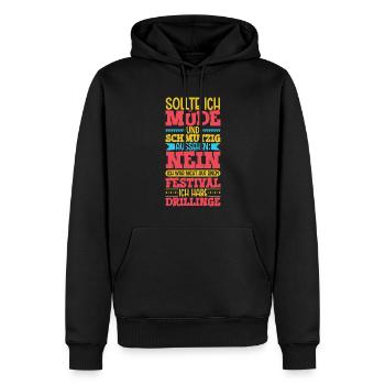 Müde und schmutzig - Drillinge - Männer Premium Bio Hoodie - Schwarz - Vorne - Nico (187cm)