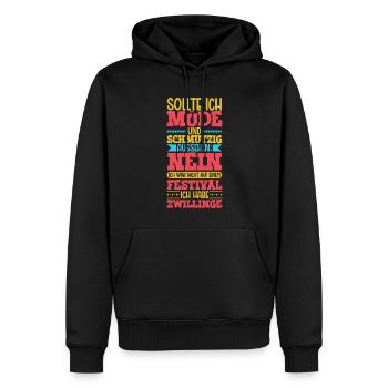 Müde und schmutzig - Zwillinge - Männer Premium Bio Hoodie - Schwarz - Vorne - Nico (187cm)