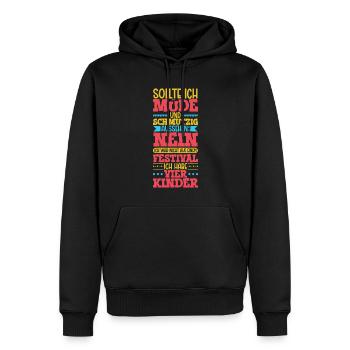 Müde und schmutzig - vier Kinder - Männer Premium Bio Hoodie - Schwarz - Vorne - Nico (187cm)