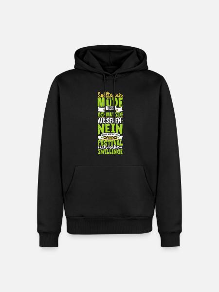 Müde und schmutzig - Zwillinge - Männer Premium Bio Hoodie - Schwarz