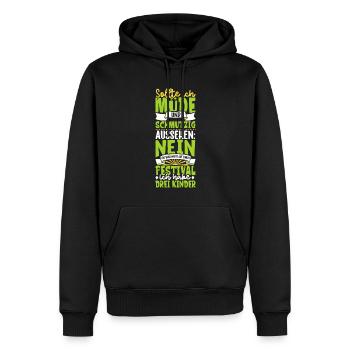 Müde und schmutzig - drei Kinder - Männer Premium Bio Hoodie - Schwarz - Vorne - Nico (187cm)