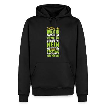 Müde und schmutzig - vier Kinder - Männer Premium Bio Hoodie - Schwarz - Vorne - Nico (187cm)