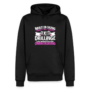 Multitasking kann jeder - Mutter von Drillingen - Männer Premium Bio Hoodie - Schwarz - Vorne - Nico (187cm)
