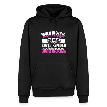 Multitasking kann jeder - Mutter und Kinder - Männer Premium Bio Hoodie - Schwarz - Vorne - Nico (187cm)