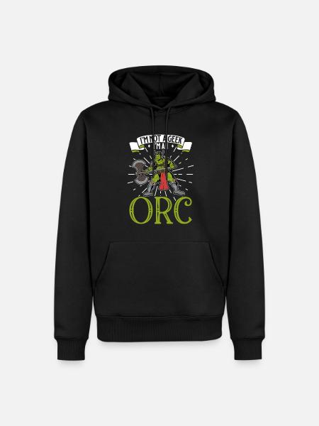 No Geek - D20 RPG Character - Orc - Men’s Premium Organic Hoodie - black
