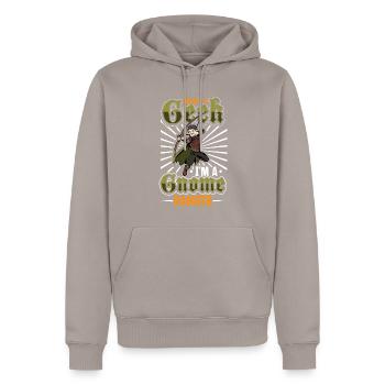 No geek - D20 RPG Character - Ranger - Men’s Premium Organic Hoodie - taupe - Front - Nico (187cm)