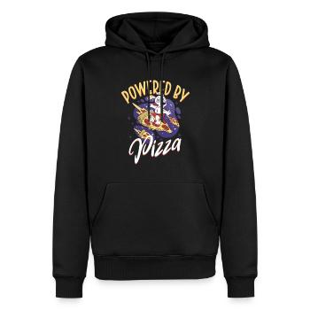 Powered by Pizza - Pizza Experte - Männer Premium Bio Hoodie - Schwarz - Vorne - Nico (187cm)