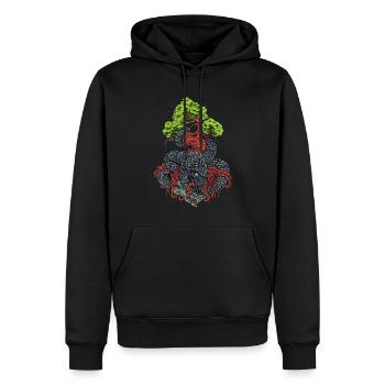 Nidhogg - Nidhöggr - Sweat à capuche Premium bio Homme - noir - Devant - Nico (187cm)