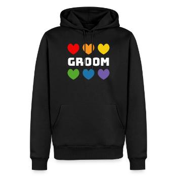 Rainbow Hearts Groom blanc - Sweat à capuche Premium bio Homme - noir - Devant - Nico (187cm)