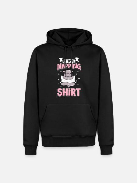 Official Hippo Sleep Shirt - Men’s Premium Organic Hoodie - black