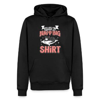 Chemise de sommeil officielle Chat - Sweat à capuche Premium bio Homme - noir - Devant - Nico (187cm)