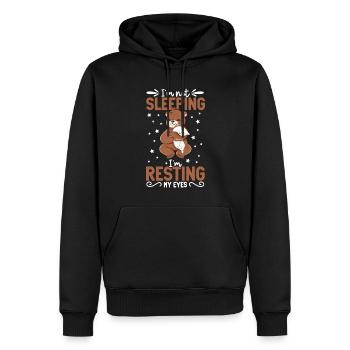 I don't sleep - Bear - Men’s Premium Organic Hoodie - black - Front - Nico (187cm)