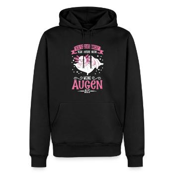 Ich schlafe nicht ich ruhe nur meine Augen aus - Männer Premium Bio Hoodie - Schwarz - Vorne - Nico (187cm)