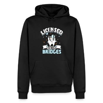 Permis de construction de ponts - Technicien dentaire - Sweat à capuche Premium bio Homme - noir - Devant - Nico (187cm)