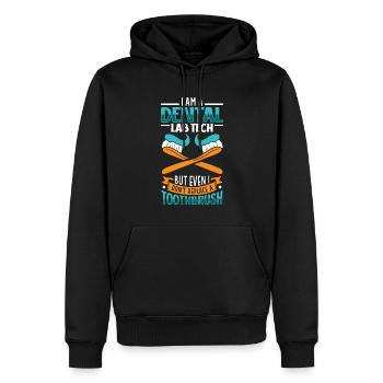 Je suis prothésiste dentaire - Sweat à capuche Premium bio Homme - noir - Devant - Nico (187cm)