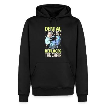 Zahnpflege ist wichtig - Lama Zahnarzt - Männer Premium Bio Hoodie - Schwarz - Vorne - Nico (187cm)