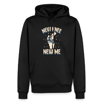 Neues Knie neues Ich - Knie Titan - Männer Premium Bio Hoodie - Schwarz - Vorne - Nico (187cm)