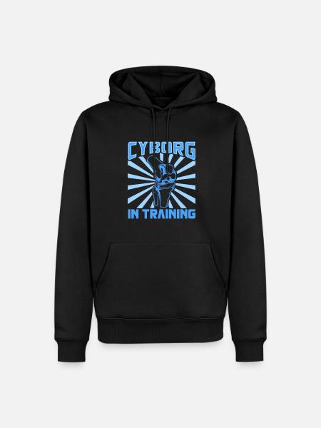 Cyborg en formation - prothèse de genou - Sweat à capuche Premium bio Homme - noir