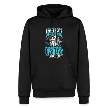 Ich habe keinen Knie Ersatz - Knie OP - Männer Premium Bio Hoodie - Schwarz - Vorne - Nico (187cm)