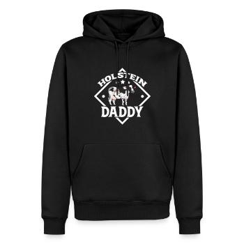 Holstein Daddy - Holstein Rind - Männer Premium Bio Hoodie - Schwarz - Vorne - Nico (187cm)