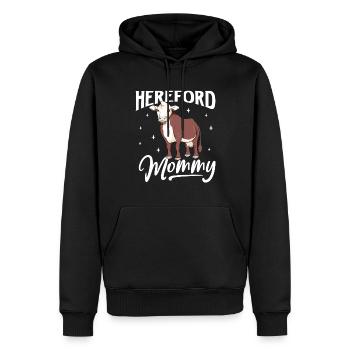 Hereford Mommy - Boeuf Hereford - Sweat à capuche Premium bio Homme - noir - Devant - Nico (187cm)