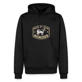 Holstein-Friesian Rind - Holstein Rancher - Männer Premium Bio Hoodie - Schwarz - Vorne - Nico (187cm)