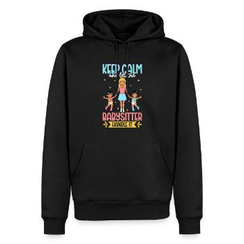 Laissez la baby-sitter le faire - Nounou - Sweat à capuche Premium bio Homme - noir - Devant - Nico (187cm)