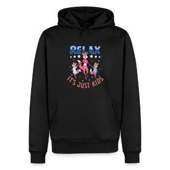 Relax it's just kids - Babysitter - Männer Premium Bio Hoodie - Schwarz - Vorne - Nico (187cm)