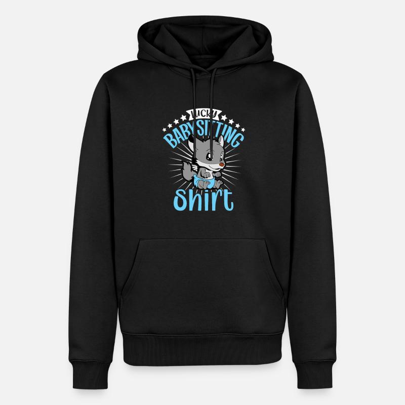 Garde d’enfants chanceuse - Sweat à capuche Premium bio Homme - noir