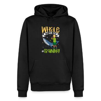Whale Watcher in Training - Walbeobachtung - Männer Premium Bio Hoodie - Schwarz - Vorne - Nico (187cm)