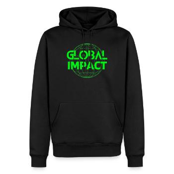mère nature, planète terre, Global impaci - Sweat à capuche Premium bio Homme - noir - Devant - Nico (187cm)