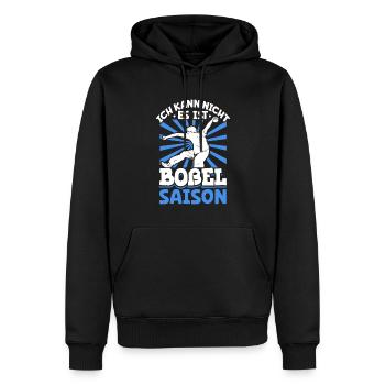 Ich kann nicht es ist Boßel Saison - Bosseln - Männer Premium Bio Hoodie - Schwarz - Vorne - Nico (187cm)