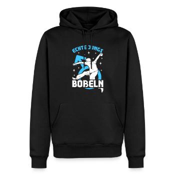 Echte Jungs Boßeln - Männer Premium Bio Hoodie - Schwarz - Vorne - Nico (187cm)
