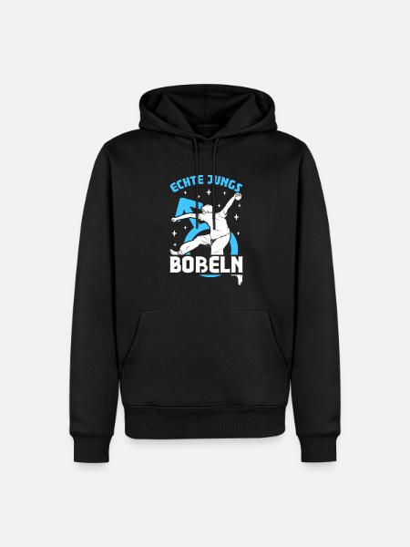 Echte Jungs Boßeln - Männer Premium Bio Hoodie - Schwarz