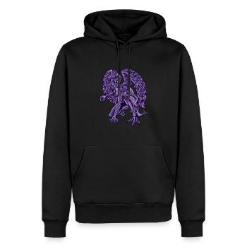 Harpie - Sweat à capuche Premium bio Homme - noir - Devant - Nico (187cm)