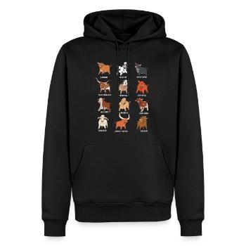 Différentes vaches Kawaii - Sweat à capuche Premium bio Homme - noir - Devant - Nico (187cm)