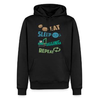 Baggerfahrer - Männer Premium Bio Hoodie - Schwarz - Vorne - Nico (187cm)