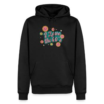 Ich liebe die 60er Jahre - Männer Premium Bio Hoodie - Schwarz - Vorne - Nico (187cm)