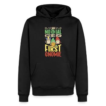 Ich war normal bis zum ersten Wichtel - Gartengnom - Männer Premium Bio Hoodie - Schwarz - Vorne - Nico (187cm)