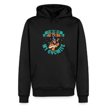 Ich geh lieber Gartenzwerge beobachten - Männer Premium Bio Hoodie - Schwarz - Vorne - Nico (187cm)