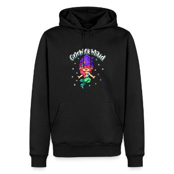 Gnom Meerjungfrau - Gartenzwerg - Männer Premium Bio Hoodie - Schwarz - Vorne - Nico (187cm)