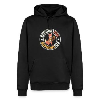 Euphonifox - Fox with euphonium - Men’s Premium Organic Hoodie - black - Front - Nico (187cm)